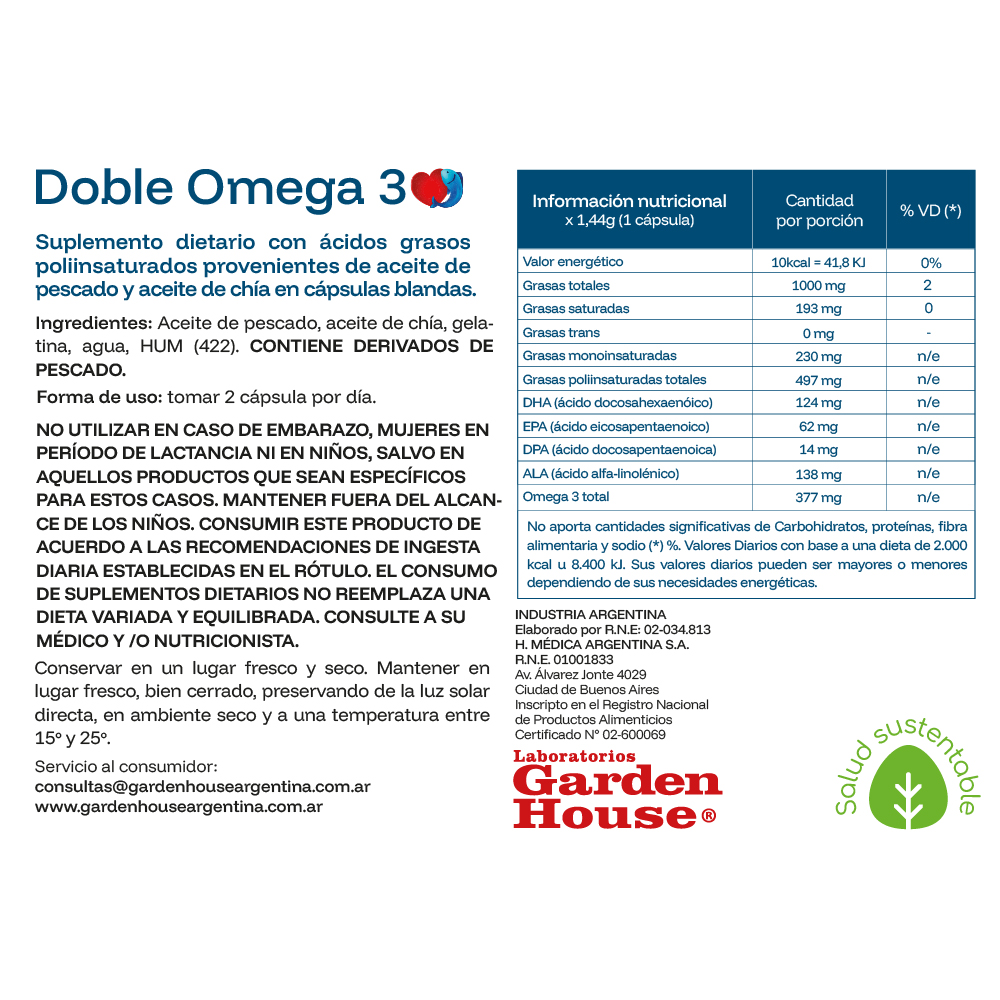 Doble Omega 3 x 20 cápsulas blandas - Imagen 4
